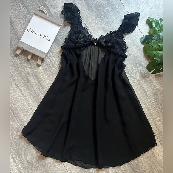 Gooseberry Intimates Coquette Slip Dress Black Size XS - Picture 6 of 13
